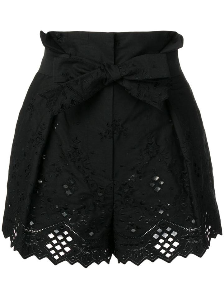 Alberta Ferretti Embroidered Shorts - Black