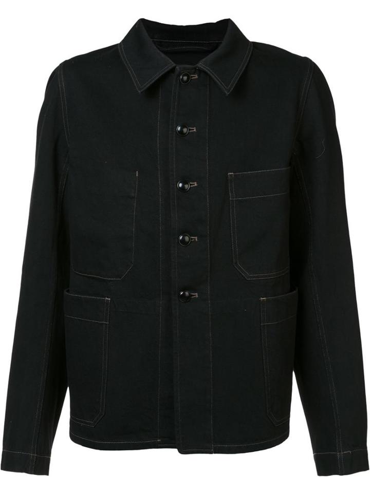 Lemaire Buttoned Jacket, Men's, Size: 50, Black, Cotton