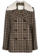 Adam Lippes Double-breasted Plaid Jacket - Brown