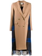 Semicouture Scarf Insert Midi Coat - Neutrals