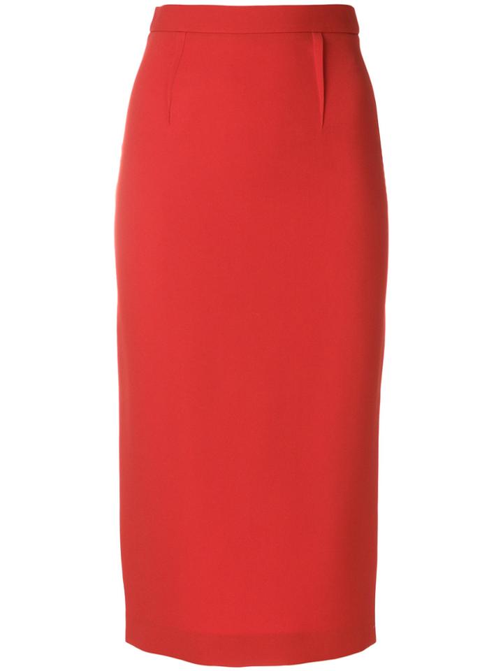 Roland Mouret Arreton Pencil Skirt - Red