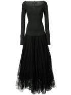 Marc Le Bihan Flared Longsleeved Tulle Dress - Black