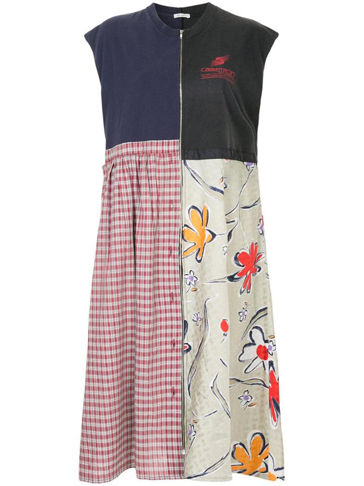 Yeah Right! Patchwork Midi Dress - Blue