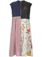 Yeah Right! Patchwork Midi Dress - Blue