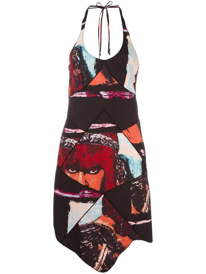 Jean Paul Gaultier Vintage Halterneck Diagonal Panel Dress - Black