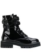 Liu Jo Bow And Studs Lace-up Boots - Black