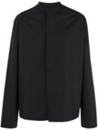 Haider Ackermann Concealed Button Placket Shirt, Men's, Size: Small, Black, Cotton