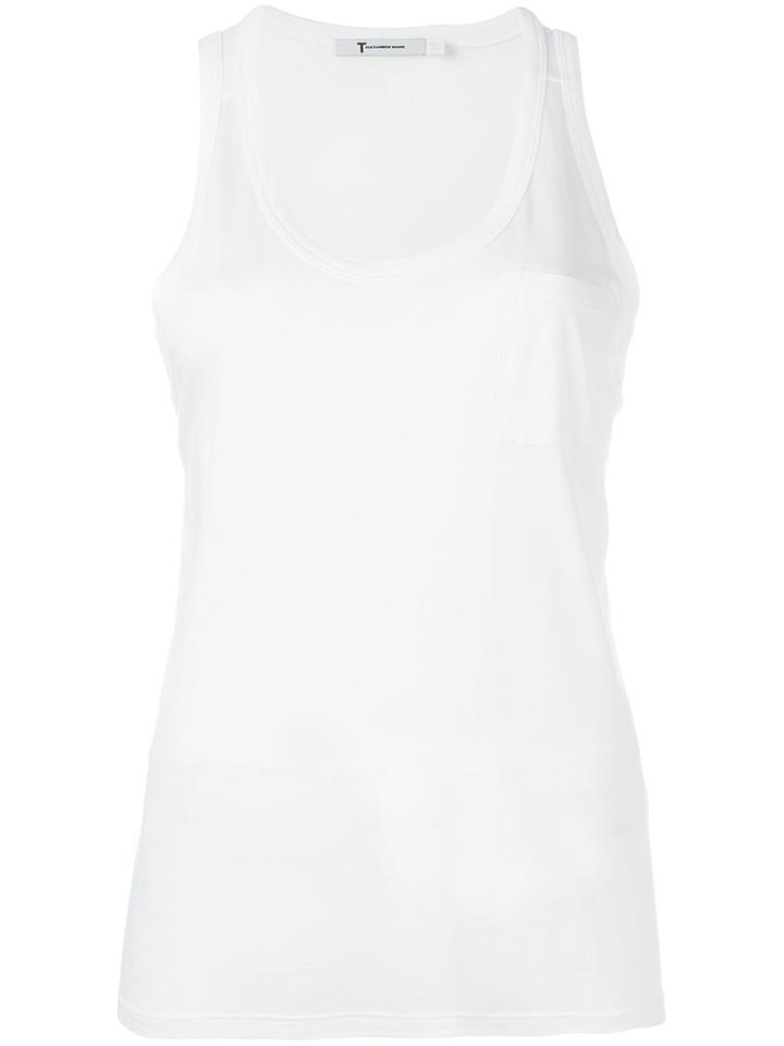 T By Alexander Wang Scoop Neck Tank Top, Women's, Size: Xs, White, Rayon