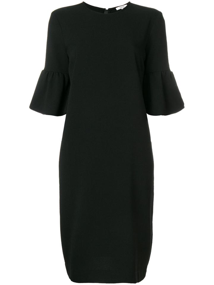 Ganni Peplum Cuff Dress - Black