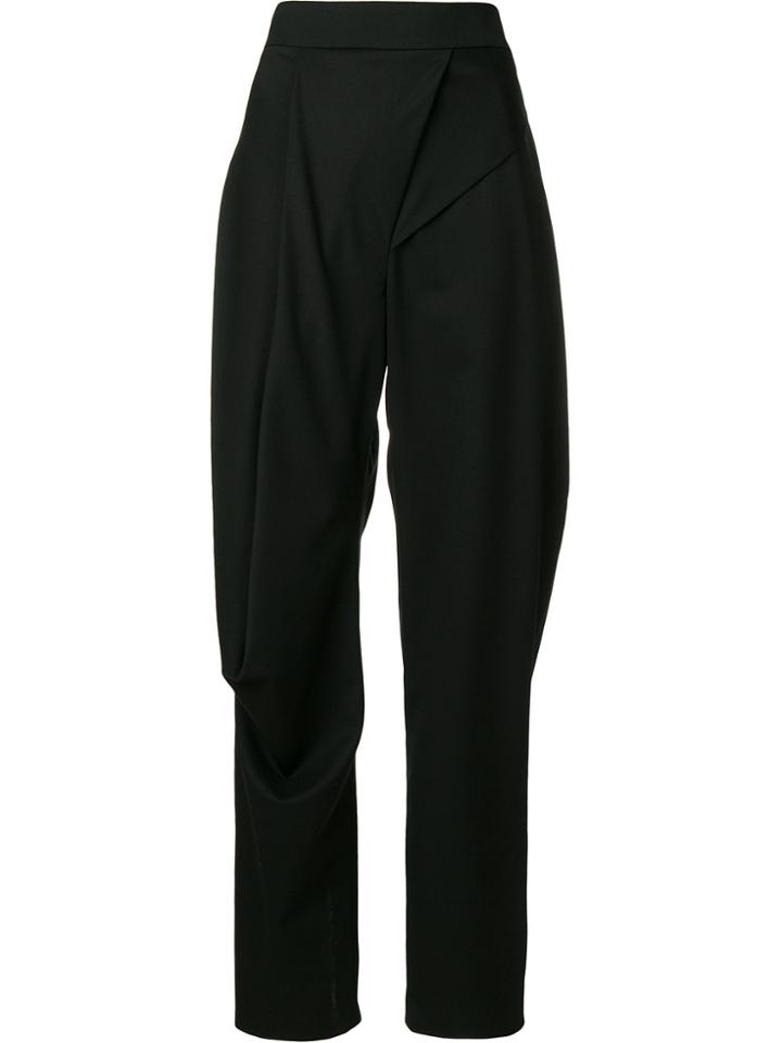 Chalayan Asymmetric Draped Tapered Trousers - Black