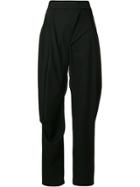Chalayan Asymmetric Draped Tapered Trousers - Black