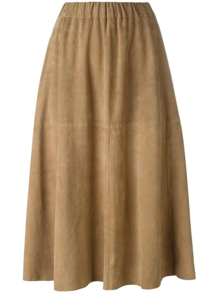 Tomas Maier Full Leather Skirt, Women's, Size: 4, Nude/neutrals, Acetate/cupro/lamb Skin