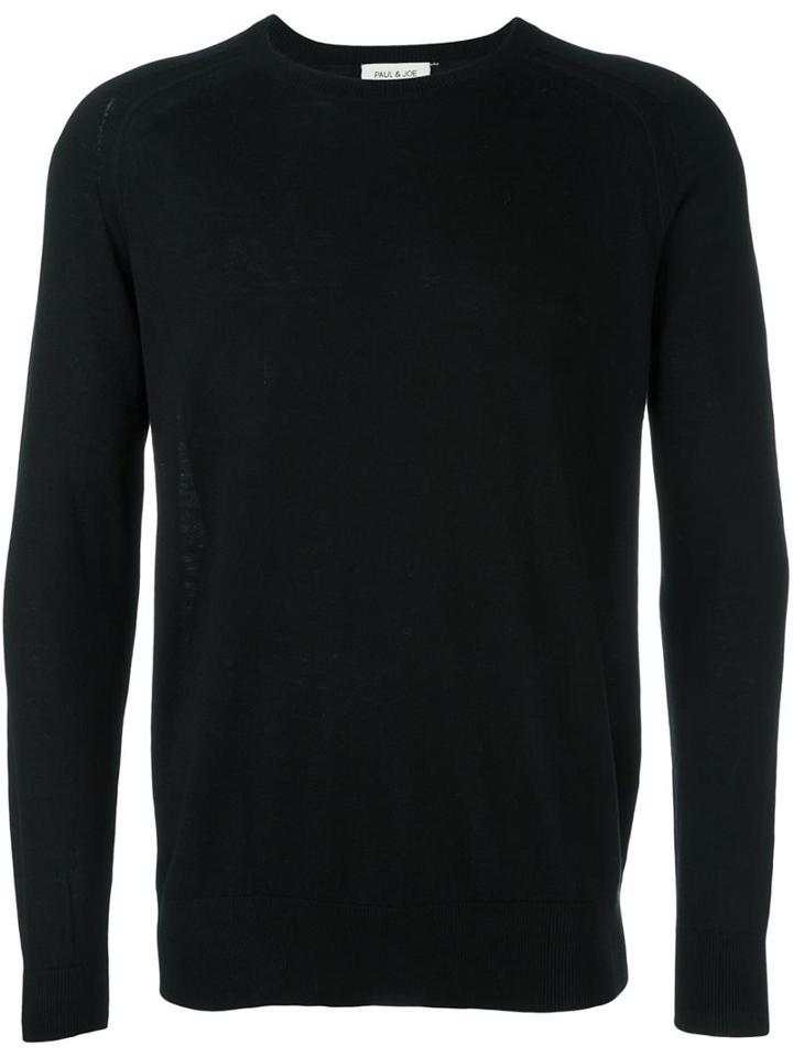 Paul & Joe Crew Neck Pullover, Men's, Size: Xl, Black, Polyamide/viscose/merino