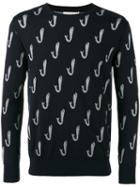 Maison Kitsuné - Whale Print Sweater - Men - Polyester/viscose/wool - Xl, Blue, Polyester/viscose/wool