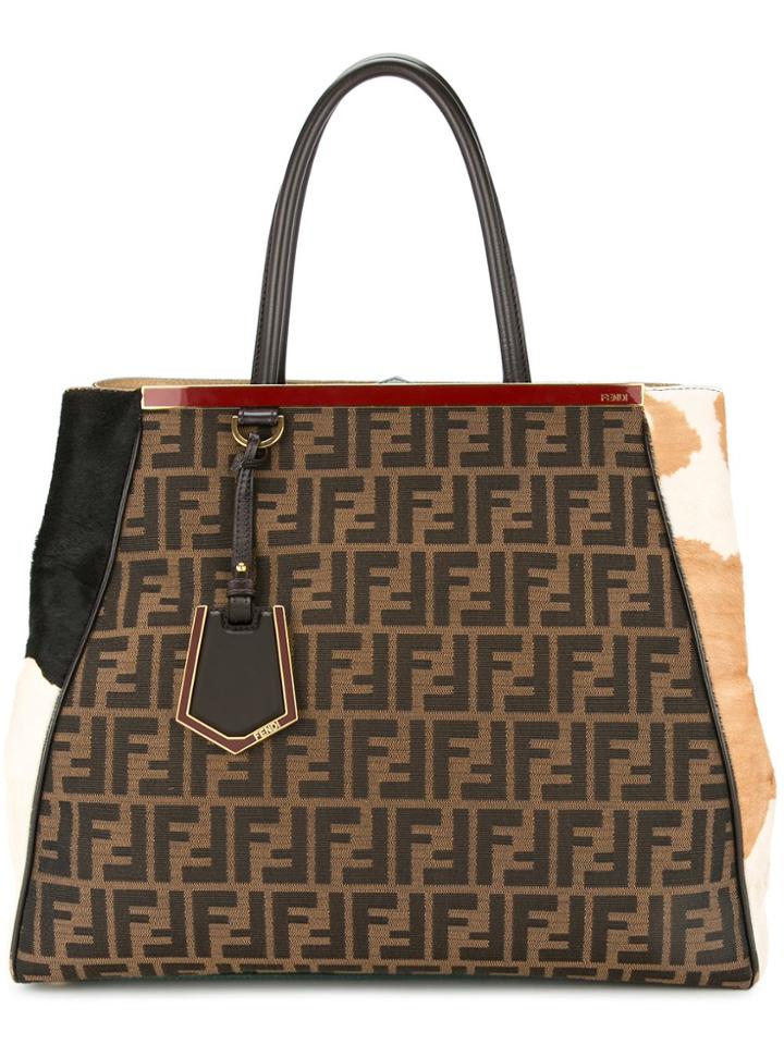 Fendi Vintage 2 Jours Zucca Hand Tote Bag - Red