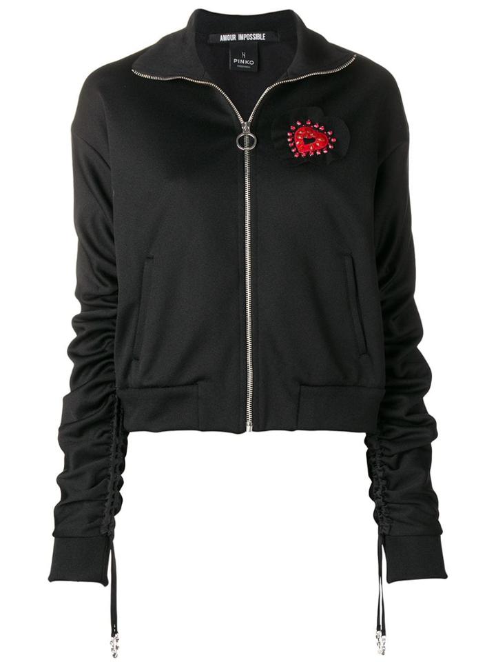 Pinko Embellished Heart Cardigan - Black