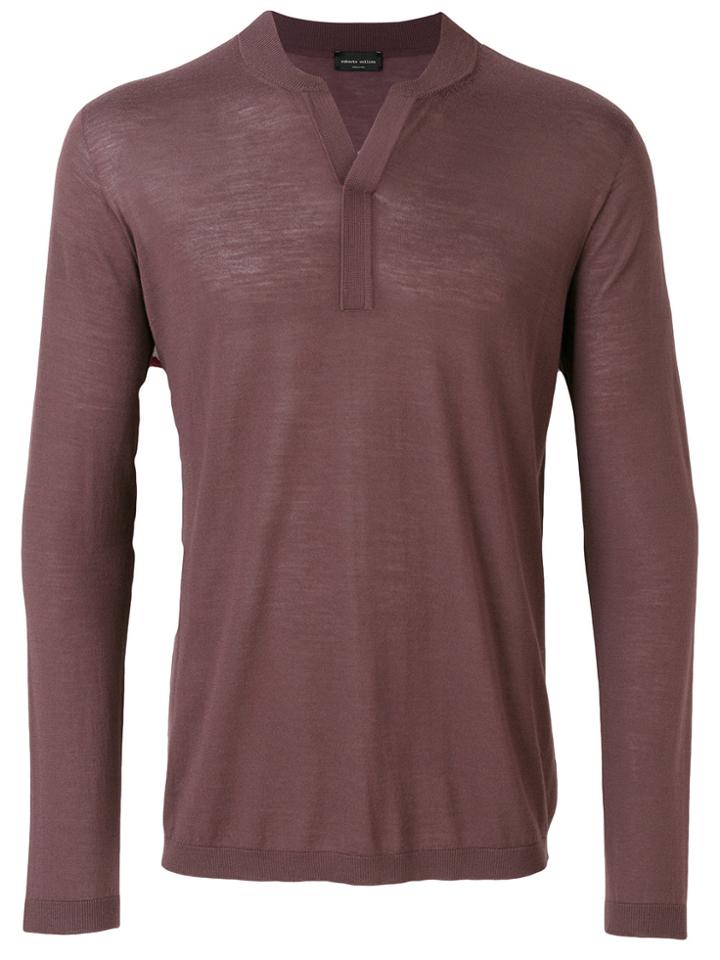 Roberto Collina Henley Sweater - Red