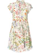 Red Valentino Floral Gathered Dress - Nude & Neutrals