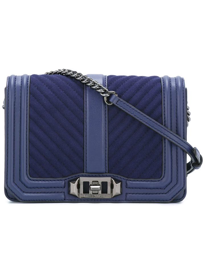 Rebecca Minkoff Chevron Quilted Love Crossbody Bag, Women's, Blue, Leather/polyester