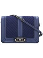 Rebecca Minkoff Chevron Quilted Love Crossbody Bag, Women's, Blue, Leather/polyester