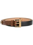 Etro Colour Block Belt, Women's, Size: 85, Brown, Calf Leather