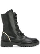 Casadei Lace Up Combat Boots - Black
