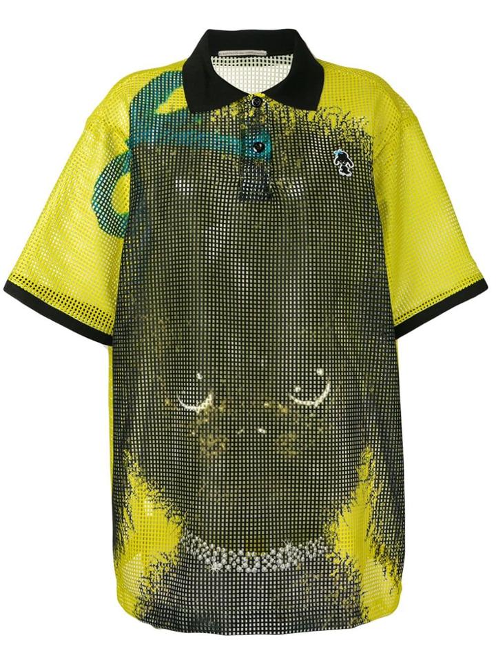 Marco De Vincenzo Oversized Mesh Polo Top - Yellow