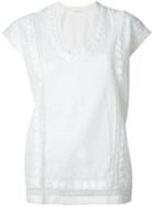 P.a.r.o.s.h. Lace Trim Embroidered Sleeveless T-shirt