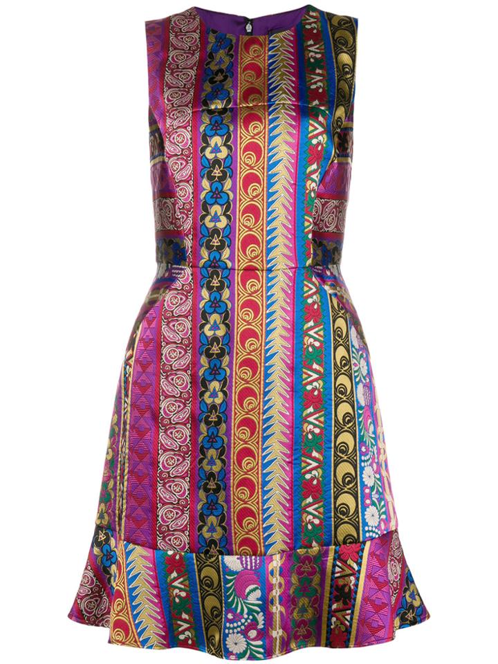 Etro Printed Midi Dress - Pink & Purple