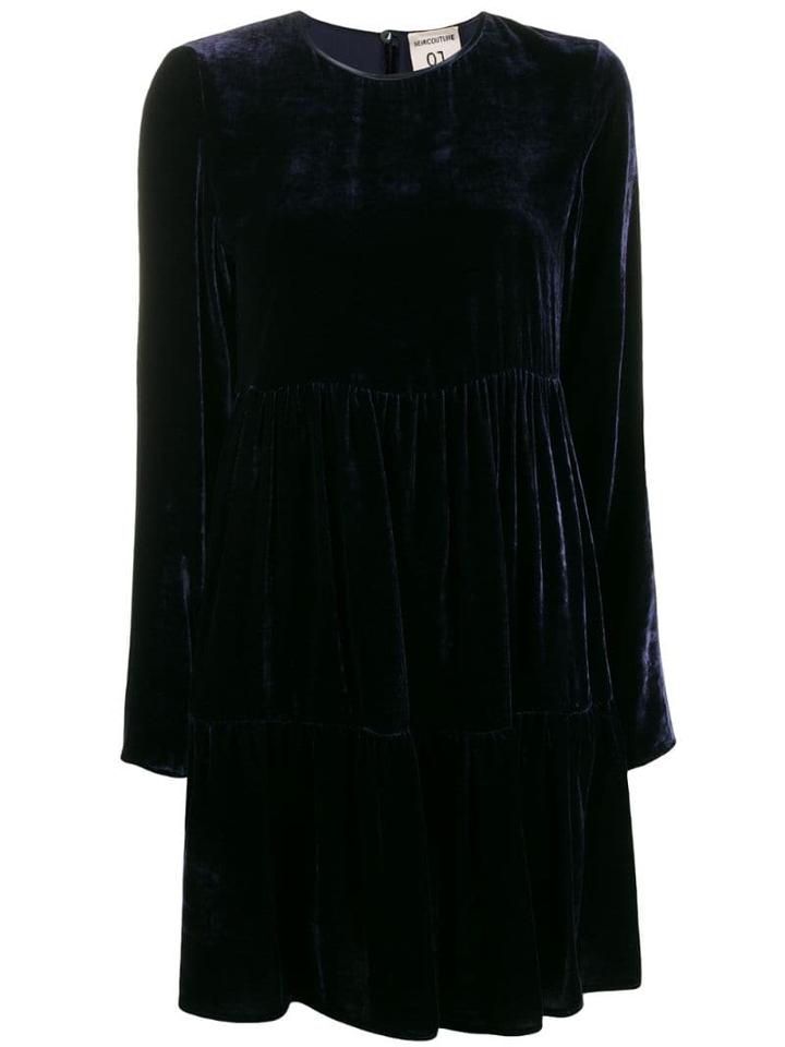 Semicouture Pleated Shift Dress - Blue