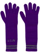 No21 Long Logo Gloves - Pink & Purple