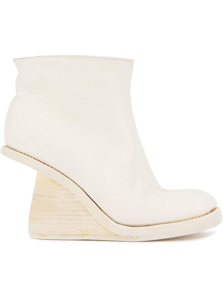 Guidi Wedge Ankle Boots - White