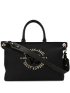 Versace Jeans Metallic Vj Logo Tote - Black