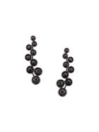 Alinka Sasha Black Diamond Slider Earrings - Metallic