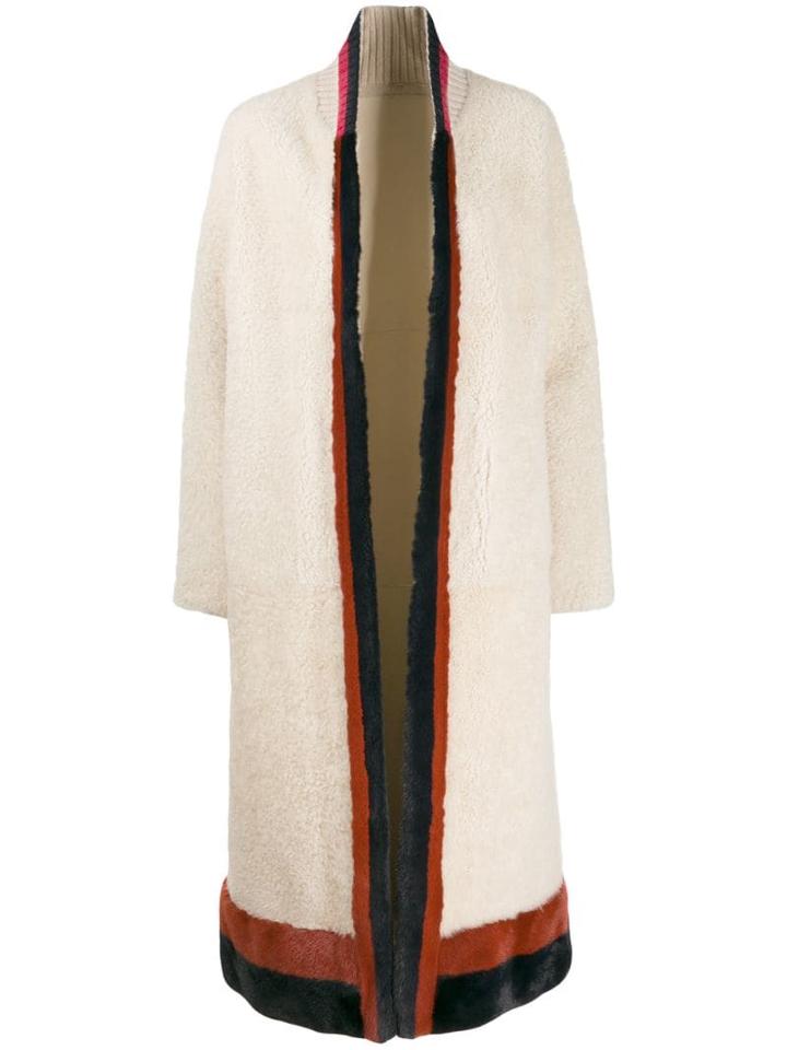 Cara Mila Keila Shearling Reversible Coat - White