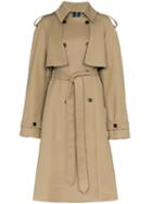 Matthew Adams Dolan Check Print Lined Belted Cotton Trench Coat -