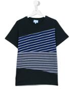 Lanvin Petite - Diagonal Stripes Print T-shirt - Kids - Cotton - 14 Yrs, Blue