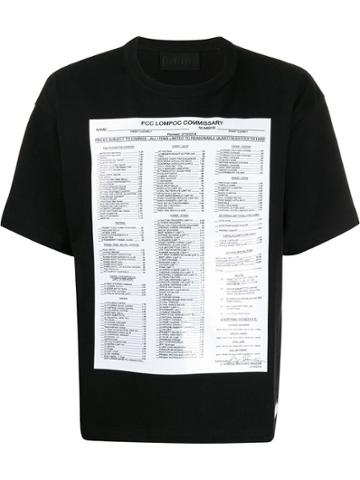 000 Worldwide Fcc Lompoc Commissary Print T-shirt - Black