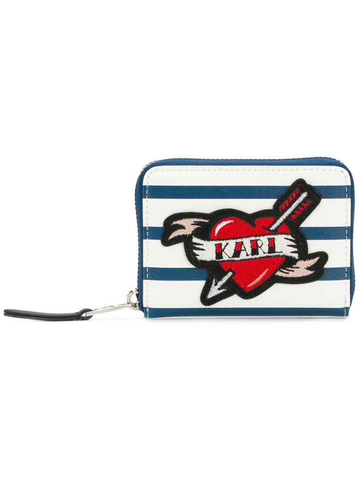 Karl Lagerfeld Captain Karl Small Zip Wallet - White