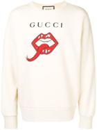 Gucci Mouth Print Sweatshirt - Neutrals