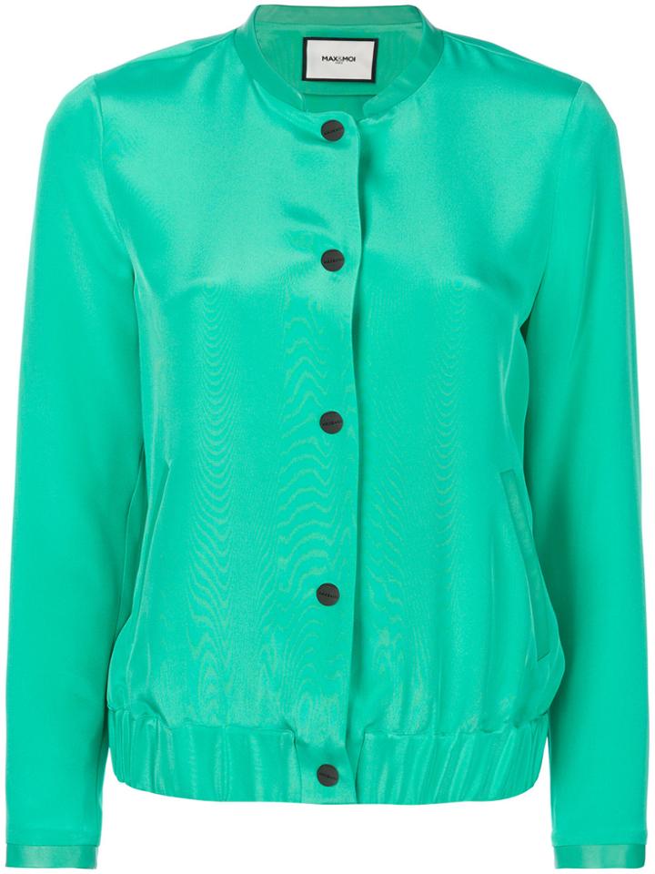 Max & Moi Button Bomber Jacket - Green