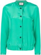 Max & Moi Button Bomber Jacket - Green