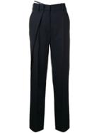 Cédric Charlier Wrap Front Tailored Trousers - Blue