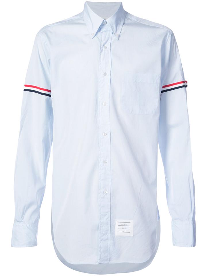 Thom Browne Grosgrain Armbands Button-down Shirt - Blue