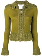 Christian Dior Vintage Knit Trimming Jacket - Green