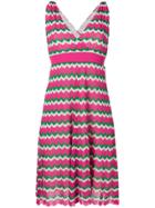 P.a.r.o.s.h. V-neck Fitted Dresss - Pink & Purple