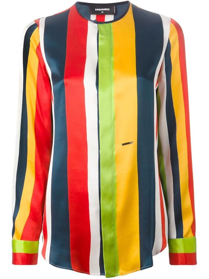 Dsquared2 Striped Shirt, Women's, Size: 40, Blue, Silk