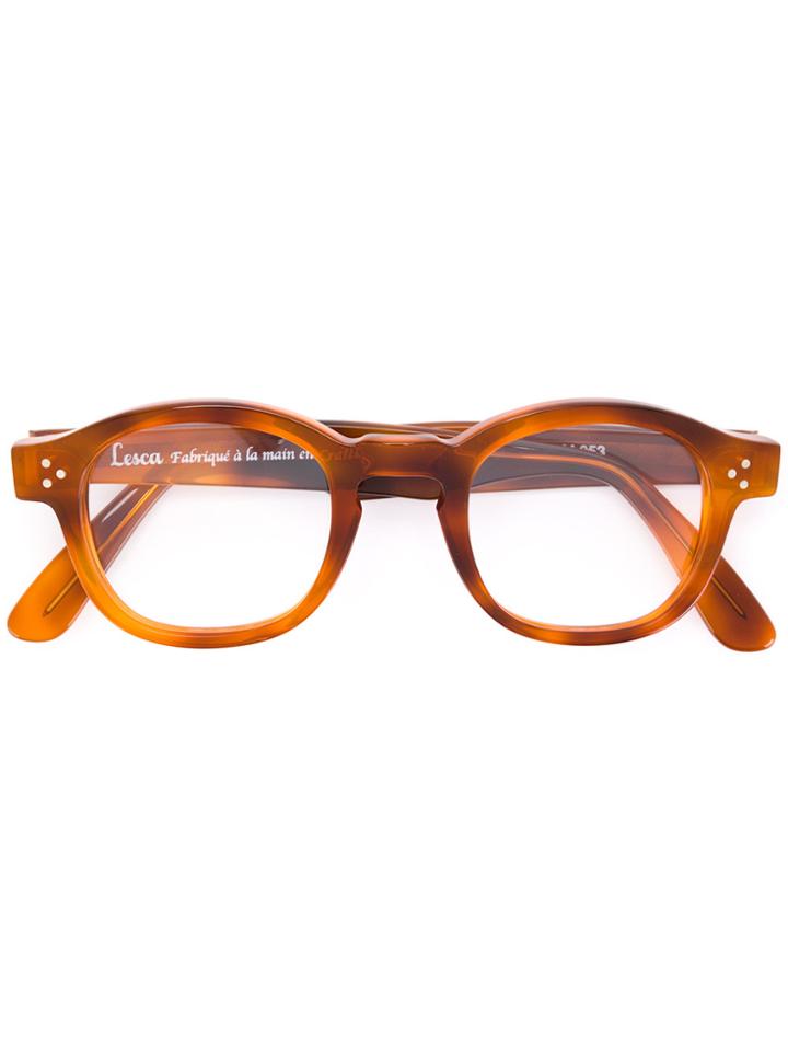 Lesca Rectangle Frame Glasses - Brown