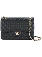 Chanel Vintage Cc Double Flap Shoulder Bag - Black