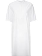 Astraet Mandarin Collar Dress, Women's, White, Cotton